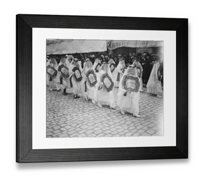 Framed Print : Boulogne France, Blessing the nets and the procession of our lady. Children of Framed Print : Boulogne France, Blessing the nets and the procession of our lady. Children of