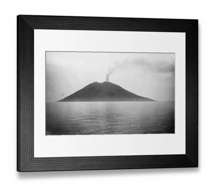 Framed Print : A view of Stromboli in eruption. 1924