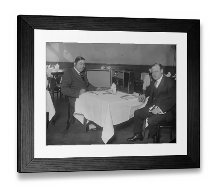 Framed Print : Wireless exhibition at horticultural hall. Commander Kenworthy, M P, listening Framed Print : Wireless exhibition at horticultural hall. Commander Kenworthy, M P, listening