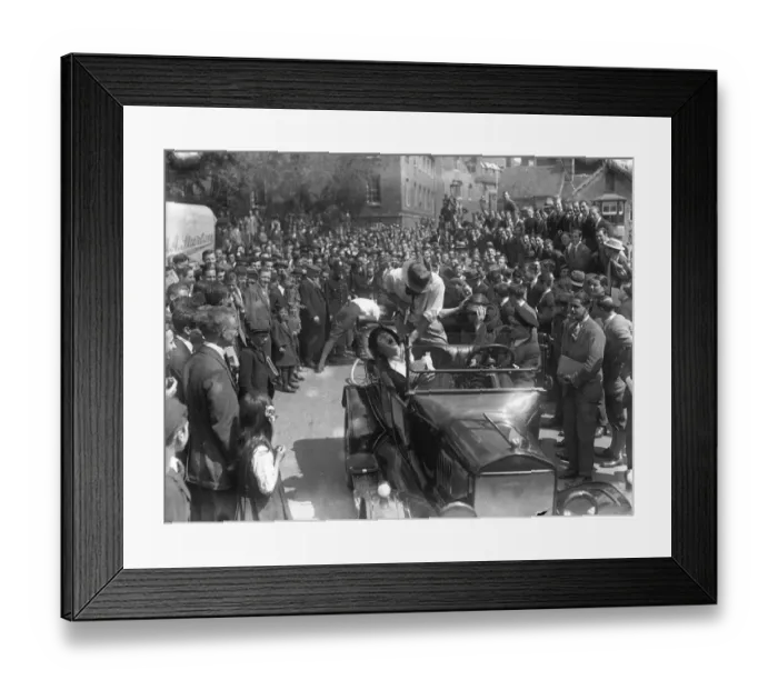Framed Print : Cambridge undergraduates produce their own film, Red Beaver in the streets of the town Framed Print : Cambridge undergraduates produce their own film, Red Beaver in the streets of the town