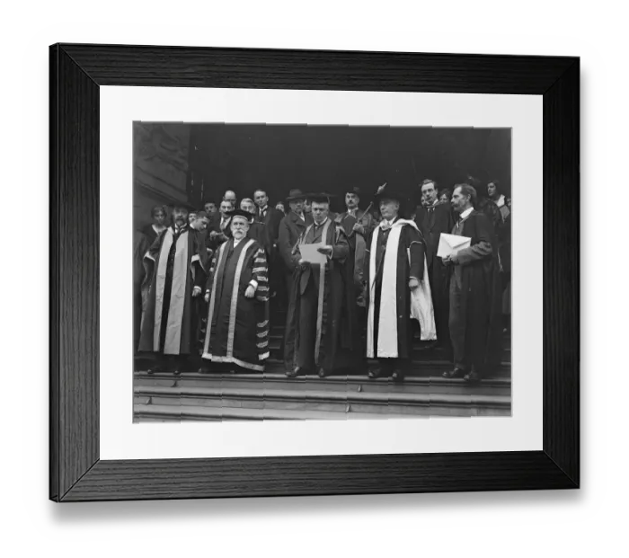 Framed Print : The declaration of the poll in cap and gown election, London University left to Framed Print : The declaration of the poll in cap and gown election, London University left to