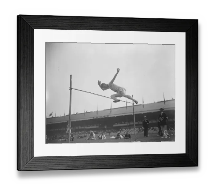 Framed Print : Olympic Games at Antwerp John Murphy ( USA ) in the high jump competition 24 August Framed Print : Olympic Games at Antwerp John Murphy ( USA ) in the high jump competition 24 August