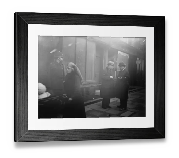 Framed Print : Barricaded house mystery. Supt Neil ( left ) and Chief Divisional Inspector McKay Framed Print : Barricaded house mystery. Supt Neil ( left ) and Chief Divisional Inspector McKay