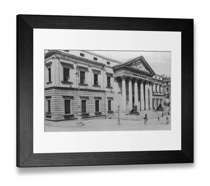Framed Print : Madrid. The Palacio del Congresso, the seat of the Cortes of Legislative Body Framed Print : Madrid. The Palacio del Congresso, the seat of the Cortes of Legislative Body