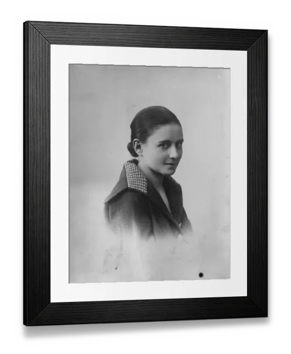 Framed Print : Marcelle Vioux, the young French authress, whose book The Mills of Man has Framed Print : Marcelle Vioux, the young French authress, whose book The Mills of Man has