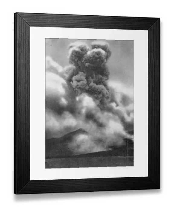 Framed Print : Martinique. Mont Pelee erupting. September 1929 Framed Print : Martinique. Mont Pelee erupting. September 1929
