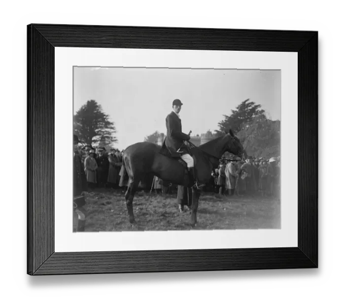 Framed Print : Opening meet of the Eridge hounds at Eridge Castle, Sussex. The Master, Lord Framed Print : Opening meet of the Eridge hounds at Eridge Castle, Sussex. The Master, Lord