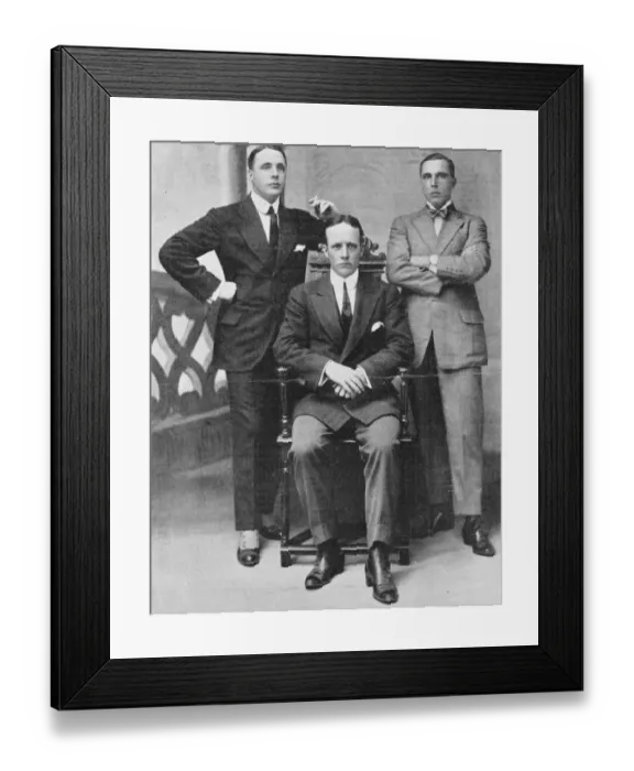 Framed Print : The Garibaldi brothers. Left to right Ricciotti, Peppino, and Sante. 8 November