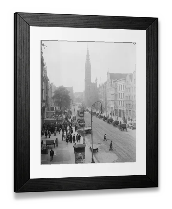 Framed Print : Dantzig, Poland The Rathaus and Market place 24 October 1921
