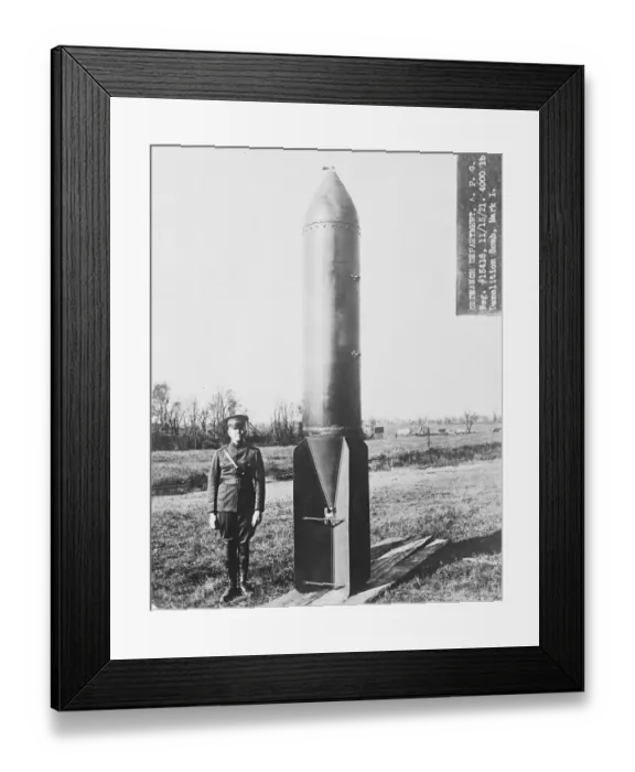 Framed Print : Ordnance department 4000 ib demolition bomb, mark 1 15 November 1921 Framed Print : Ordnance department 4000 ib demolition bomb, mark 1 15 November 1921