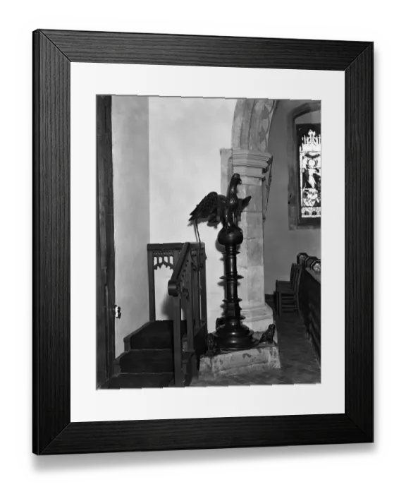 Framed Print : At St Stephens Church, St Albans, this lectern, a fine specimen of 15th century Framed Print : At St Stephens Church, St Albans, this lectern, a fine specimen of 15th century