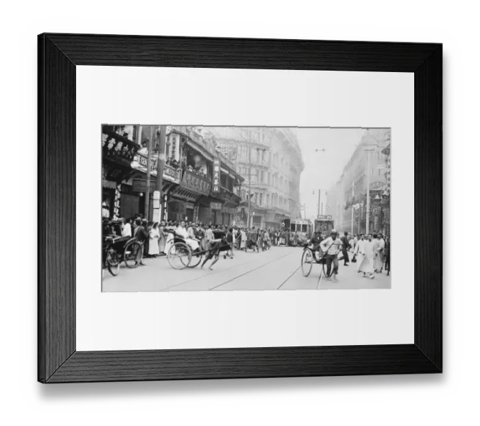 Framed Print : The situation in China. A typical and recent picture of a street in Shanghai. 2 Framed Print : The situation in China. A typical and recent picture of a street in Shanghai. 2