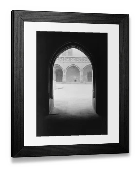 Framed Print : Cracow, Poland. The famous old courtyard, showing beautiful Gothic colonnade Framed Print : Cracow, Poland. The famous old courtyard, showing beautiful Gothic colonnade