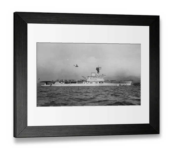 Framed Print : HMS Hermes, British Aircraft Carrier, in Chinese waters. 5 February 1927