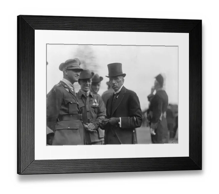 Framed Print : The Prince of Wales tours Australia. Prime Minister Hughes and a VC winner. 8 Framed Print : The Prince of Wales tours Australia. Prime Minister Hughes and a VC winner. 8