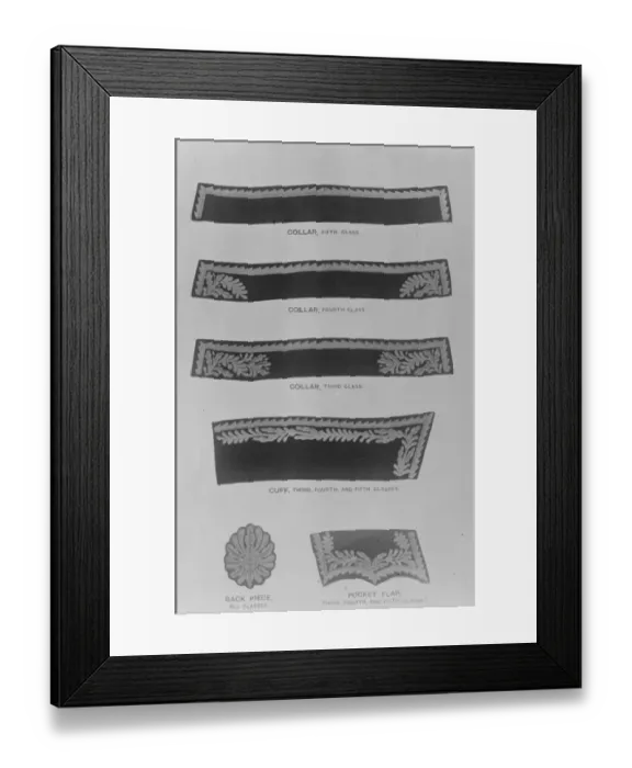 Framed Print : Illustration from Mr H Trendells book Dress and Insignia Worn at Court. Embroidery Framed Print : Illustration from Mr H Trendells book Dress and Insignia Worn at Court. Embroidery