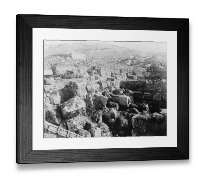 Framed Print : In the middle front is seen the great tumbled mass of stones identified with Framed Print : In the middle front is seen the great tumbled mass of stones identified with