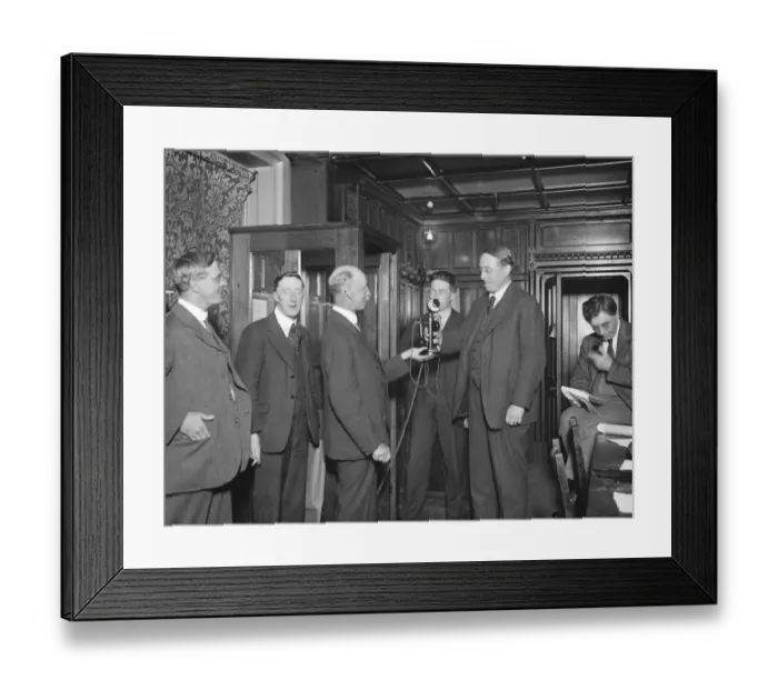 Framed Print : Londons half millionth telephone installed in press gallery at House of Commons