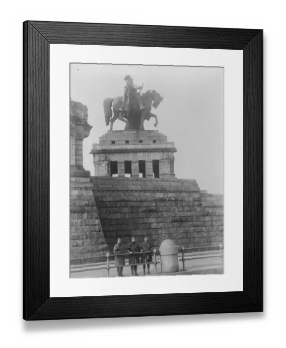 Framed Print : US Soldiers at the foot of the Wilhelm I Monument in Coblenz, Germany 1919 Framed Print : US Soldiers at the foot of the Wilhelm I Monument in Coblenz, Germany 1919