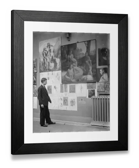 Framed Print : Youngest art student to win the Rome Scholarship. A remarkable mural painting. Mr
