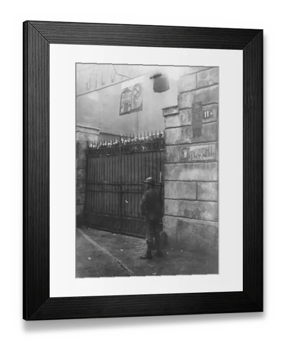 Framed Print : Italys Experiment in Communism Workers kept under guard in in seized metal factories Framed Print : Italys Experiment in Communism Workers kept under guard in in seized metal factories
