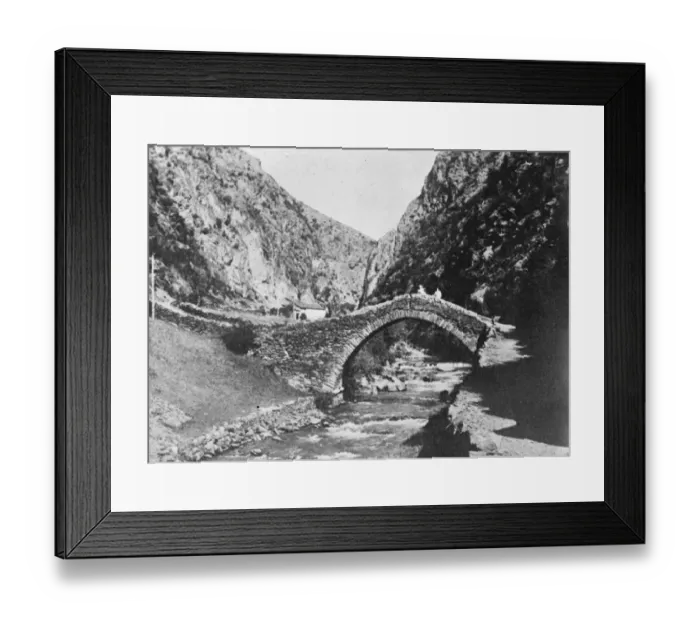 Framed Print : Republic of Andorra. The bridge and canyon of Sant Antoni. It is said that Framed Print : Republic of Andorra. The bridge and canyon of Sant Antoni. It is said that