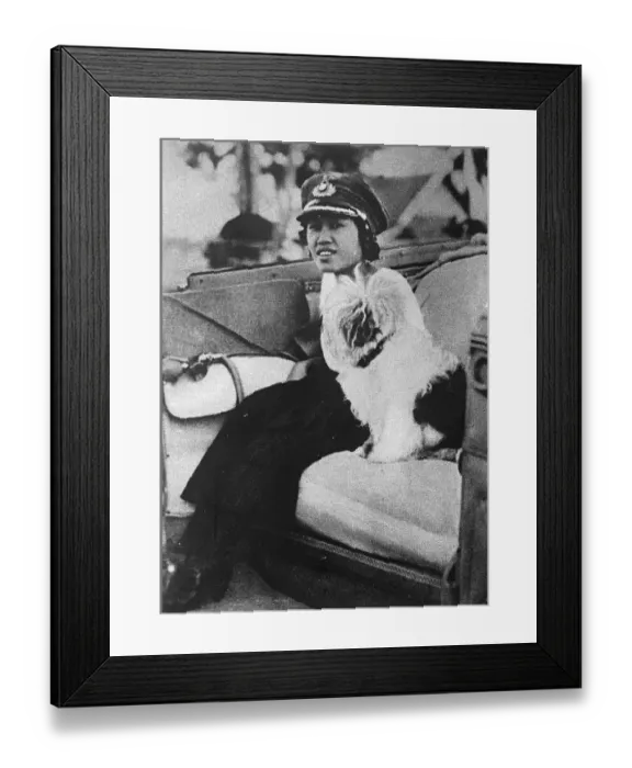 Framed Print : Queen as Colonel of the girl guides The Queen of Siam motoring to a rally of girl