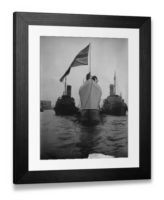 Framed Print : First British submarine with a name, newest type of vessel launched at Chatham