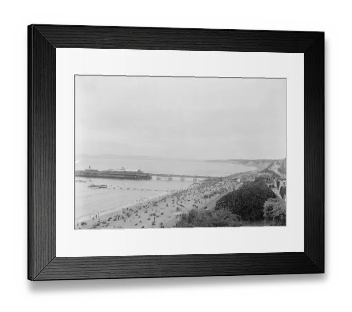 Framed Print : A view over Bournemouth showing the beach and pier. 1925 Framed Print : A view over Bournemouth showing the beach and pier. 1925