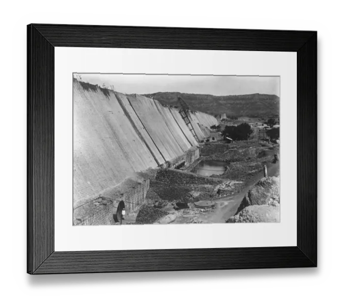 Framed Print : Harnessing nature to the needs of husbandry. Great engineering feat nearing completion Framed Print : Harnessing nature to the needs of husbandry. Great engineering feat nearing completion