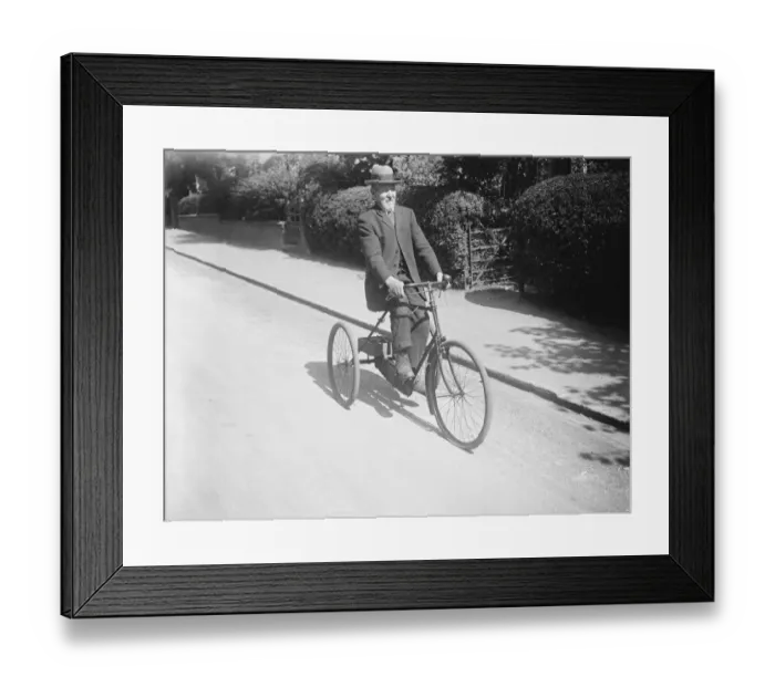 Framed Print : Going the pace at 90. Mr G Salmon, of Harpenden Midland Railway station, who Framed Print : Going the pace at 90. Mr G Salmon, of Harpenden Midland Railway station, who