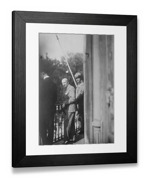 Framed Print : Aftermath of Italian General Strike Gabriele d Annunzio on the verandah. Disturbance Framed Print : Aftermath of Italian General Strike Gabriele d Annunzio on the verandah. Disturbance