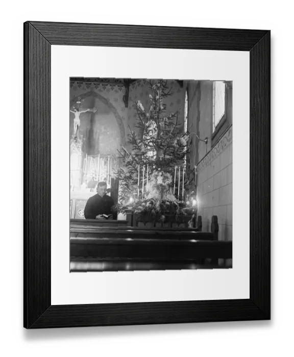 Framed Print : The interior of the little Catholic Church at Murren village in Switzerland. Decorated Framed Print : The interior of the little Catholic Church at Murren village in Switzerland. Decorated