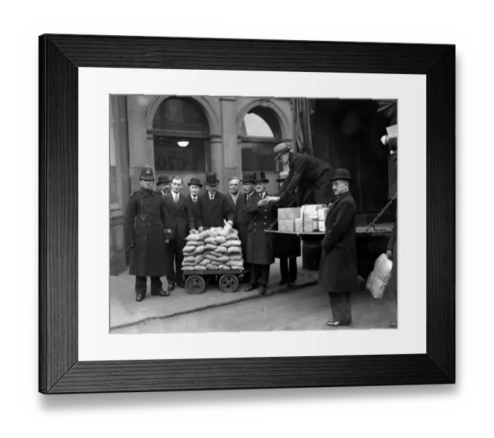Framed Print : Christmas share-out. £67, 000 was the sum involved in this years annual share out