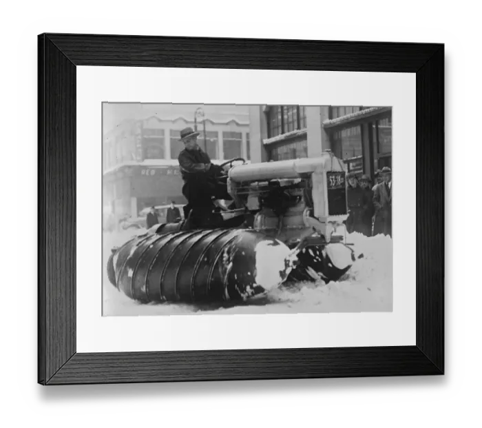 Framed Print : Snow motors in New York Snow motors seen at work in the streets of New York after Framed Print : Snow motors in New York Snow motors seen at work in the streets of New York after
