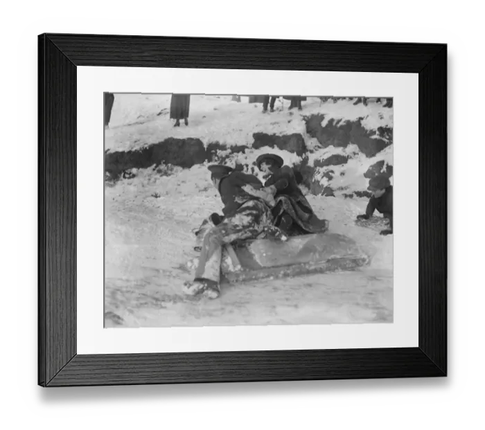 Framed Print : Tobagganing on Hampstead Heath 22 January 1917 Framed Print : Tobagganing on Hampstead Heath 22 January 1917
