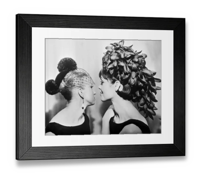 Framed Print : Paris Milliner Madame Paulette presents these two lovely creations for evening Framed Print : Paris Milliner Madame Paulette presents these two lovely creations for evening