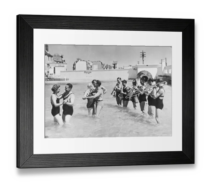 Framed Print : Brussels is now sweltering in a heatwave, bathers may perform Foxtrots and other