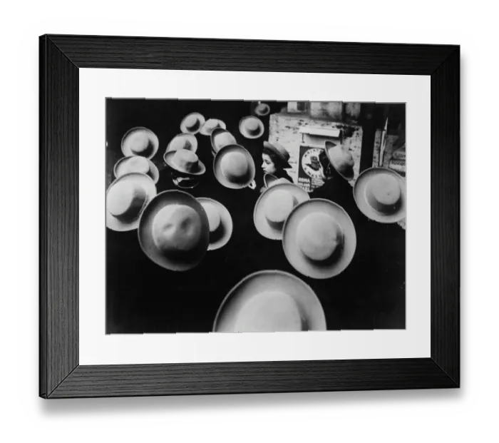 Framed Print : Hat Pattern! This abstract pattern of flying saucer-like shapes is made up by a Framed Print : Hat Pattern! This abstract pattern of flying saucer-like shapes is made up by a
