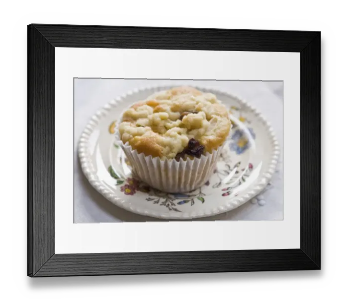 Framed Print : Small currant muffin topped with grated apple credit: Marie-Louise Avery / thePictureKitchen Framed Print : Small currant muffin topped with grated apple credit: Marie-Louise Avery / thePictureKitchen