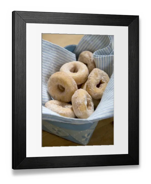 Framed Print : Mini ring doughnuts credit: Marie-Louise Avery / thePictureKitchen / TopFoto Framed Print : Mini ring doughnuts credit: Marie-Louise Avery / thePictureKitchen / TopFoto