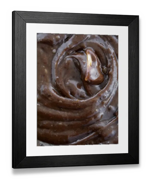 Framed Print : Close up of chocolate muffin dough mixed and ready for baking credit: Marie-Louise