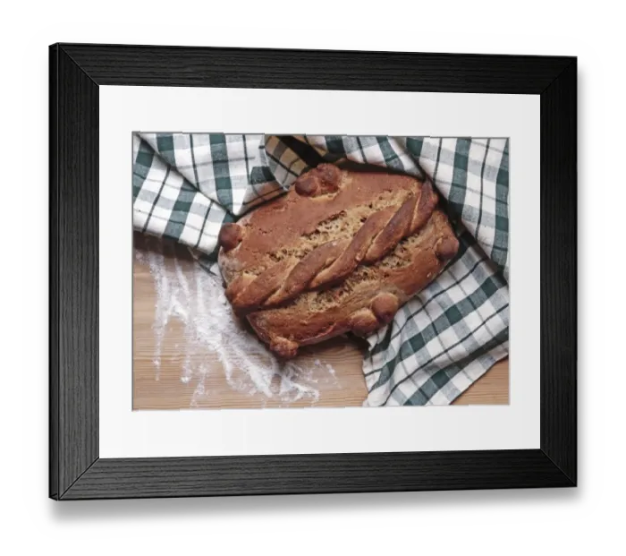 Framed Print : Home baked rye bread with twisted decoration credit: Marie-Louise Avery / thePictureKitchen Framed Print : Home baked rye bread with twisted decoration credit: Marie-Louise Avery / thePictureKitchen