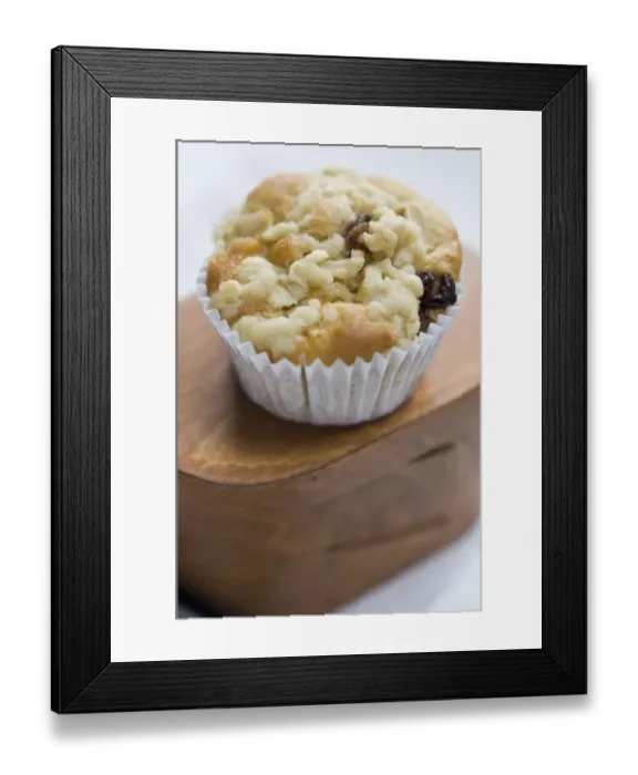 Framed Print : Small currant muffin topped with grated apple credit: Marie-Louise Avery  /  thePictureKitchen