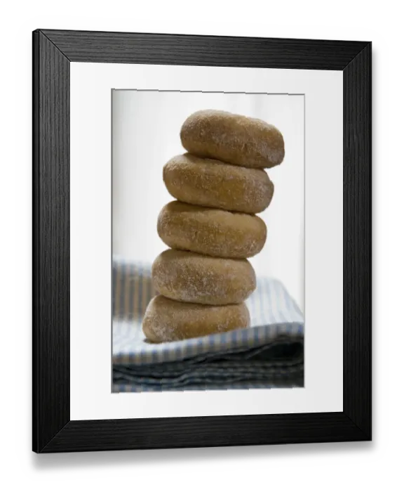 Framed Print : Mini ring doughnuts credit: Marie-Louise Avery  /  thePictureKitchen  /  TopFoto