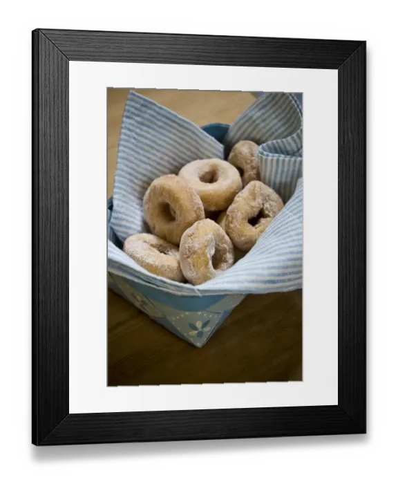 Framed Print : Mini ring doughnuts credit: Marie-Louise Avery / thePictureKitchen / TopFoto Framed Print : Mini ring doughnuts credit: Marie-Louise Avery / thePictureKitchen / TopFoto