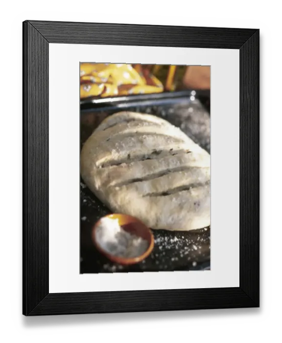 Framed Print : French olive bread, left to rise in warm spot credit: Marie-Louise Avery  /  thePictureKitchen