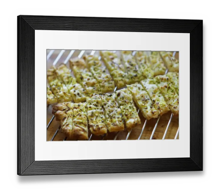 Framed Print : Freshly baked cheese straws cooling on rack, made with grated courgette and grated Framed Print : Freshly baked cheese straws cooling on rack, made with grated courgette and grated