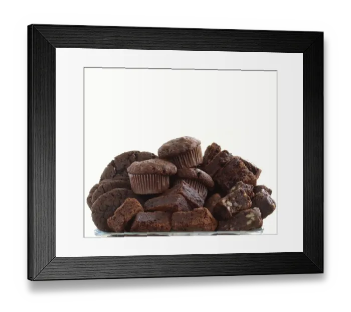 Framed Print : Pile of organic chocolate muffins and brownies Framed Print : Pile of organic chocolate muffins and brownies