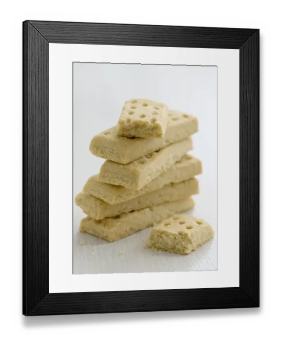 Framed Print : Stack of traditional Scottish shortbread credit: Marie-Louise Avery / thePictureKitchen Framed Print : Stack of traditional Scottish shortbread credit: Marie-Louise Avery / thePictureKitchen